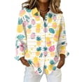 thumbnail image 1 of Hawaiian Womens Shirt Floral Long Sleeve Button Down Shirt Soft Cool Summer Hawaii Shirts, 1 of 5