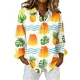 thumbnail image 1 of Hawaiian Womens Shirts Sailboat Print Long Sleeve Button Down Summer Shirt Lightweight Floral Hawaii Shirt, 1 of 5
