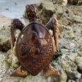 thumbnail image 1 of Hawaiian Wooden Carved Sea Turtle Tortoise Statue Figurine Sculpture Handcrafted Handmade Home Decor Rustic Garden Decoration, 1 of 4