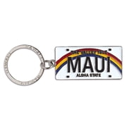 Welcome to the Islands Hawaiiana Keychain Metal License Plate Maui
