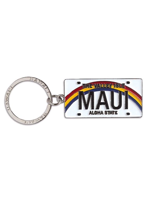 Hawaiiana Keychain Metal License Plate Maui