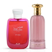 Hawas Pink for Her Eau de Parfum Spray 100ml 3.4 oz by Rasasi & Bayn Al Asrar Eau de Parfum Spray 80ml 2.7 oz by Paris Corner Bundle