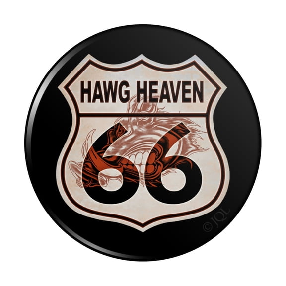 Hawg Heaven Route 66 Highway Hog Biker Motorcycle Kitchen Refrigerator Locker Button Magnet