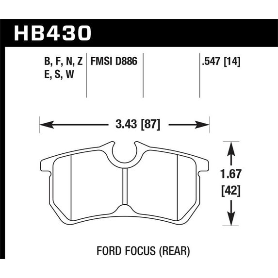 Hawk 00-07 Ford Focus HT-10 Race Rear Brake Pads Fits select: 2003 FORD FOCUS SE/SE SPORT/ZTW, 2002 FORD FOCUS SE/SE COMFORT/SE SPORT