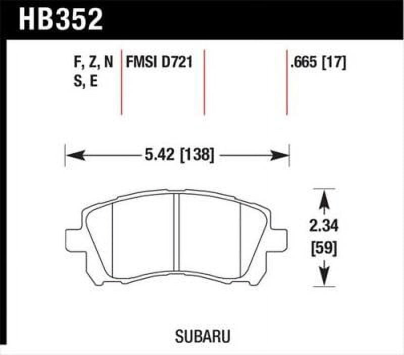 Hawk 02-03 WRX / 98-01 Impreza / 97-02 Legacy 2.5L / 98-02 Forester 2.5L D721 HPS Street Front Brake Fits select: 1999-2002 SUBARU FORESTER, 2002 SUBARU IMPREZA WRX