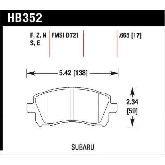 Hawk 02-03 WRX / 98-01 Impreza / 97-02 Legacy 2.5L / 98-02 Forester 2.5L D721 HPS Street Front Brake Fits select: 1999-2002 SUBARU FORESTER, 2002 SUBARU IMPREZA WRX