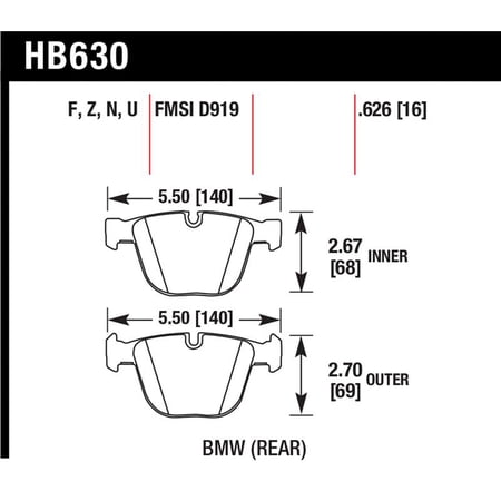 Hawk 02-11 BMW (Various) HPS Street Rear Brake Pads