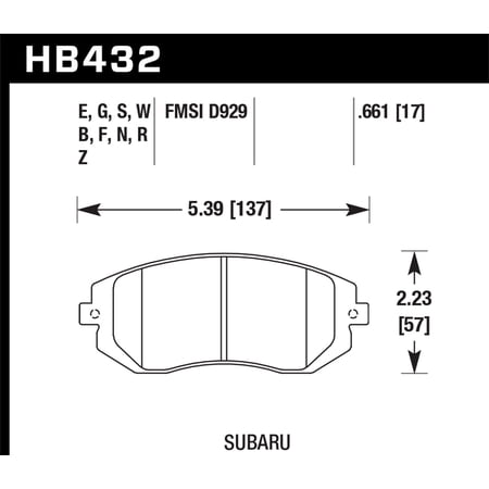 Hawk 03-05 WRX / 08 WRX / 09 Legacy 2.5i NA ONLY D929 HPS Street Front Brake Pads Fits select: 2010 SUBARU FORESTER XS, 2011 SUBARU OUTBACK 2.5I PREMIUM