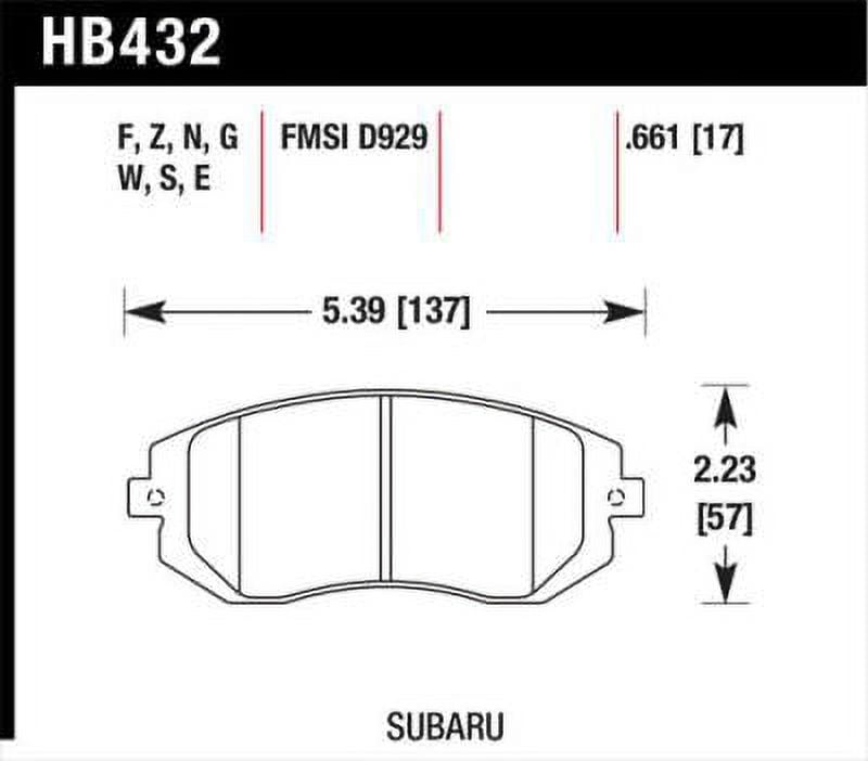Hawk 03-05 WRX / 08 WRX D929 HP+ Street Front Brake Pads Fits select: 2010 SUBARU FORESTER XS, 2011 SUBARU OUTBACK 2.5I PREMIUM