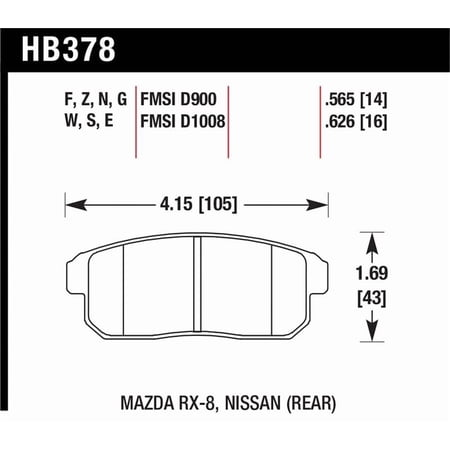 Hawk 03-06 Sentra Spec V. HPS Street Rear Brake Pads