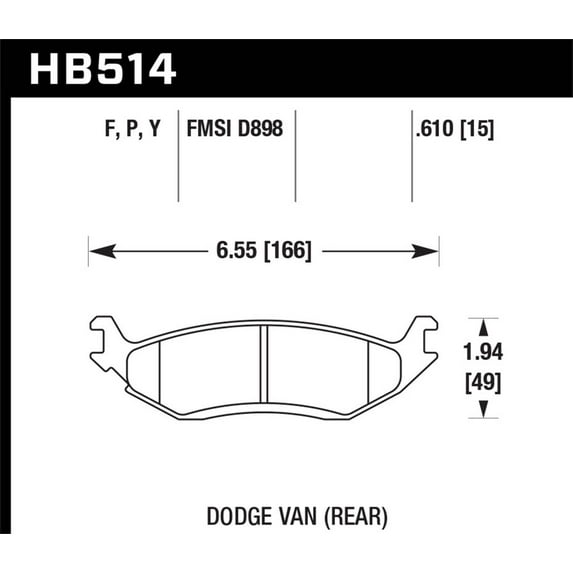 Hawk 03 Dodge Ram 1500 Van LTS Street Rear Brake Pads Fits select: 2006 DODGE RAM 1500 ST/SLT