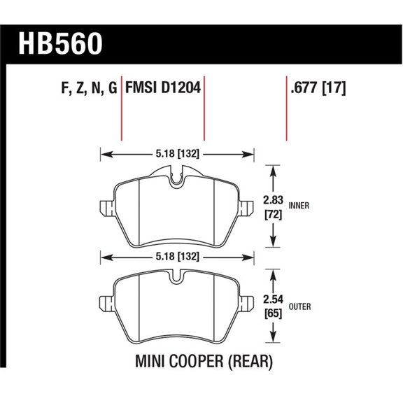Hawk 05-06 JCW R53 Cooper S & 07+ R56 Cooper S HPS Street Front Brake Pads Fits select: 2014 MINI COOPER, 2006-2012 MINI COOPER S