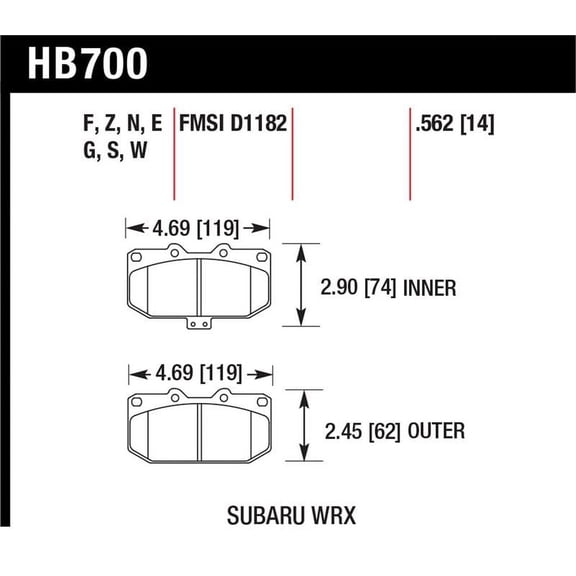 Hawk 06-07 Subaru Impreza WRX DTC-60 Front Race Brake Pads Fits select: 2006 SUBARU IMPREZA WRX/LIMITED, 2007 SUBARU IMPREZA WRX STI