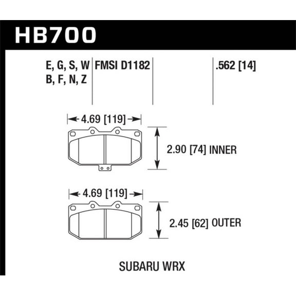 Hawk 06-07 Subaru Impreza WRX DTC-60 Front Race Brake Pads Fits select: 2006 SUBARU IMPREZA WRX/LIMITED, 2007 SUBARU IMPREZA WRX STI