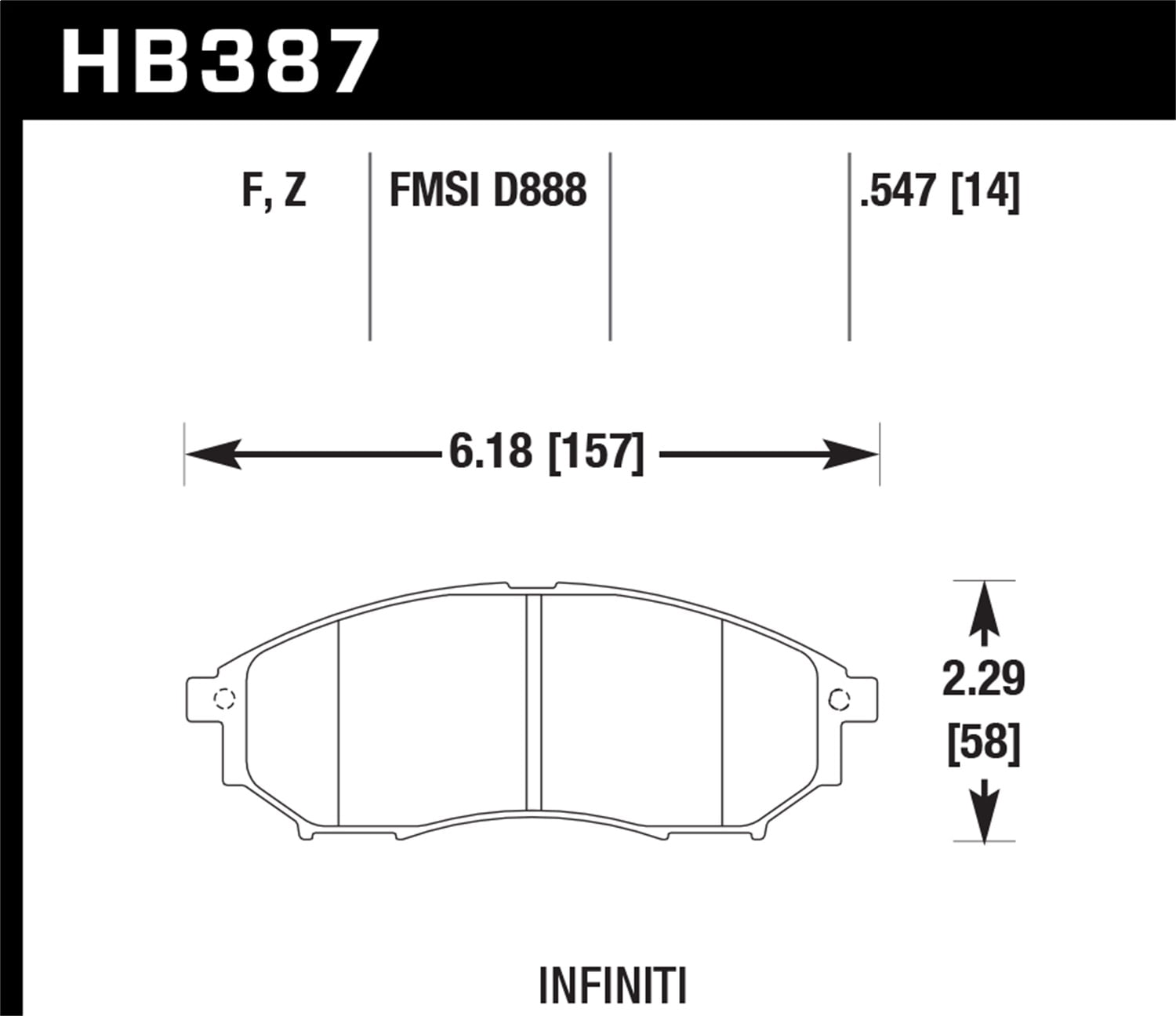 Hawk 03-07 350z / G35 / G35X w/o Brembo HPS Street Rear Brake Pads