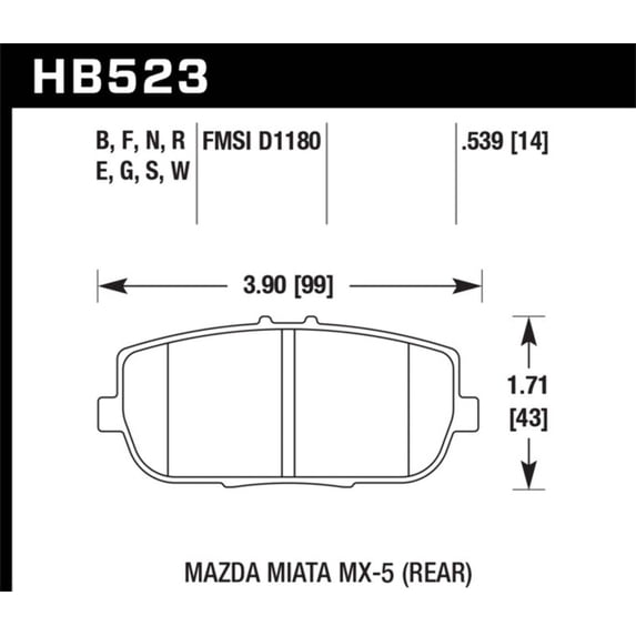 Hawk 06-10 Mazda Miata Mx-5 Base Blue 9012 Race Rear Brake Pads Fits select: 2017-2019 FIAT 124 SPIDER, 2018-2019 MAZDA MX-5 MIATA GRAND TOURING