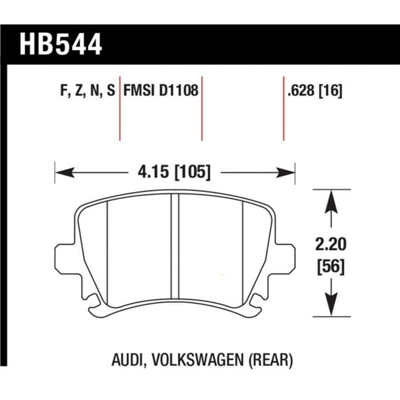 Hawk 06 Audi A6 Quattro Avant / 06-09 A6 Quattro HP+ Rear Brake Pads