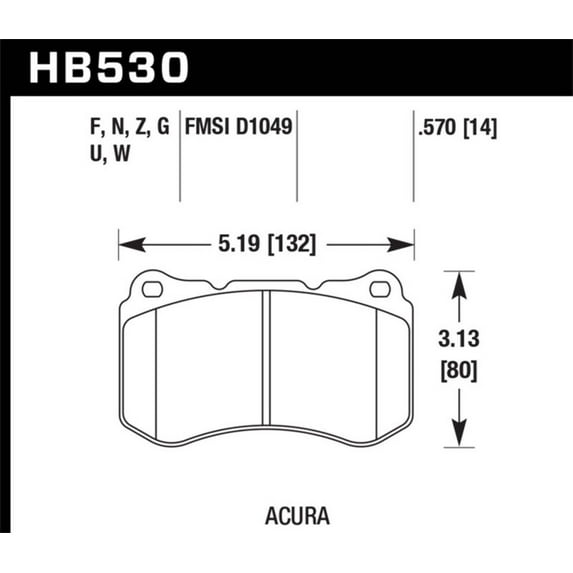 Hawk 07-08 Acura TL Type S DTC-60 Race Front Brake Pads Fits select: 2006 ACURA 3.2TL