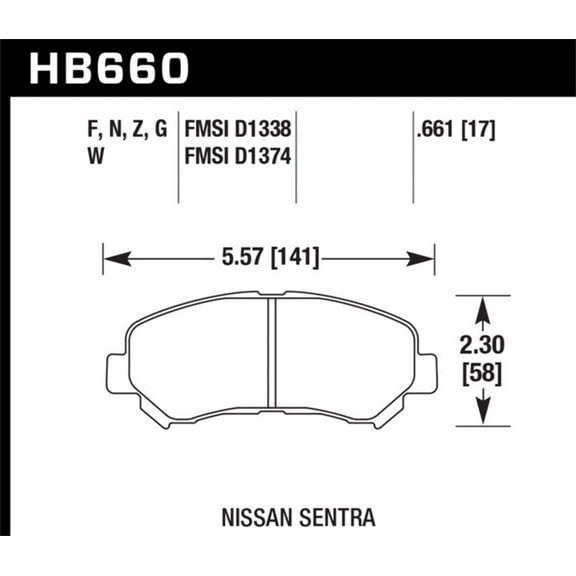 Hawk 09-10 Nissan Maxima / 08-10 Rogue / 07-09 Sentra SE-R / 10 Sentra SE-R M/T HPS Street Front Br