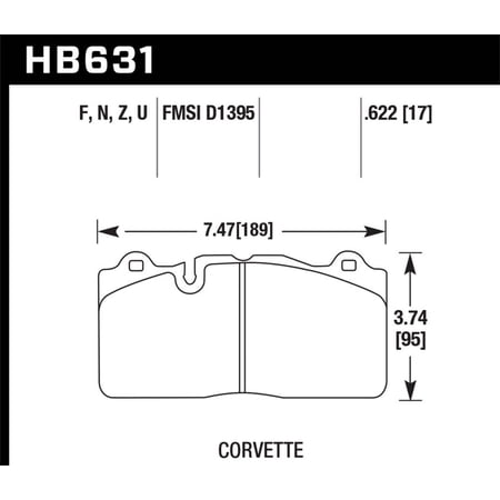 Hawk 09-11 Corvette Z06/ZR-1 (w/Carbon Ceramic Brake Package and Iron rotors) HP+ Autocross Front Br Fits select: 2015 CHEVROLET CAMARO LS, 2015-2016 CHEVROLET CORVETTE STINGRAY 2LT