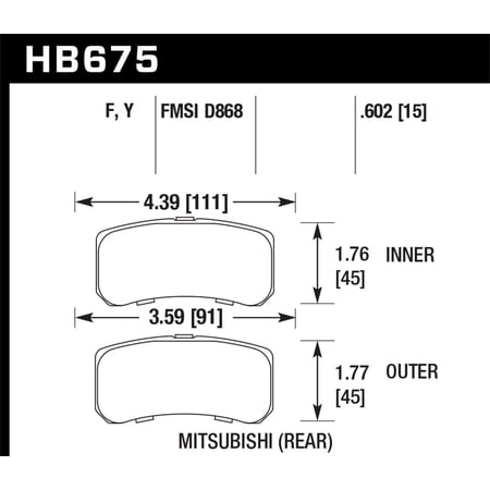 Hawk 09+ Mitsubishi Lancer Ralliart / 08+ Lancer GTS HPS Street Rear Brake Pads Fits select: 2016 JEEP PATRIOT, 2016 JEEP COMPASS