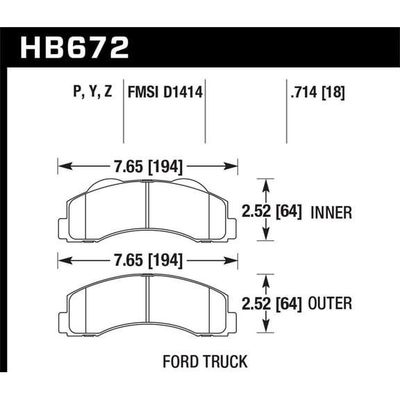 Hawk 10-11 Ford Expedition/F-150 SVT Raptor / 10-11 F-150 Performance Ceramic Front Street Brake Pad Fits select: 2010-2011,2012-2013 FORD F150