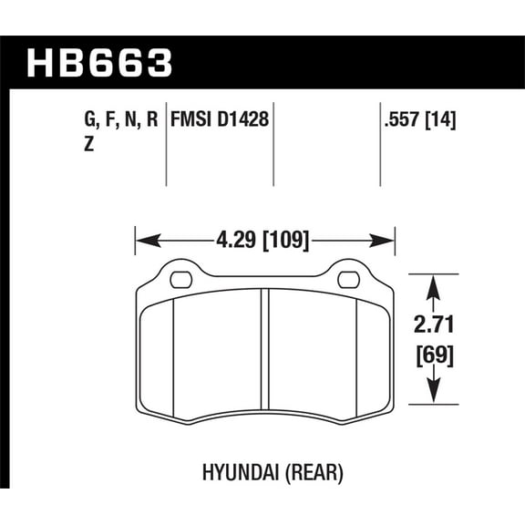 Hawk 10 Hyundai Genesis Coupe (Track w/ Brembo Breaks) HPS Street 14mm Rear Brake Pads Fits select: 2012-2015 TESLA MODEL S, 2011-2013 HYUNDAI GENESIS COUPE 3.8L