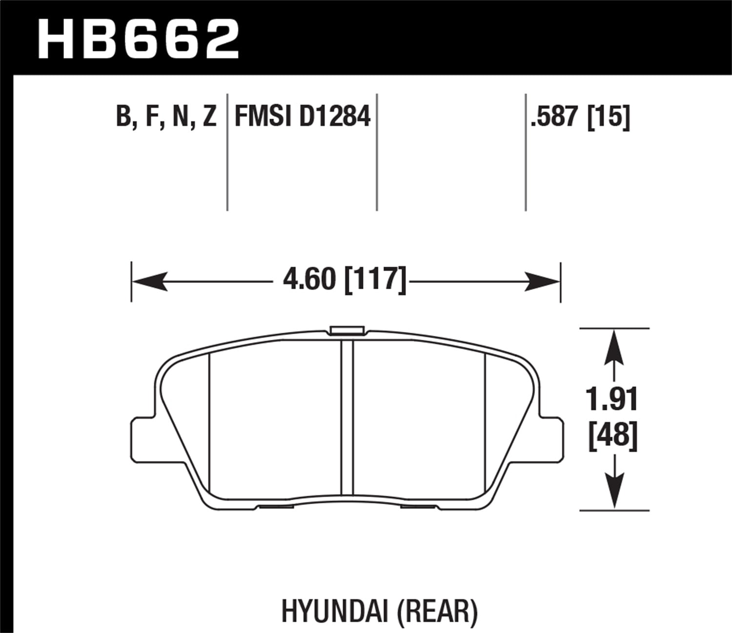Hawk 10 Hyundai Genesis Coupe (w/o Brembo Breaks) HPS Street 15mm Rear Brake Pads Fits select: 2013 KIA SORENTO, 2013 HYUNDAI SANTA FE SPORT