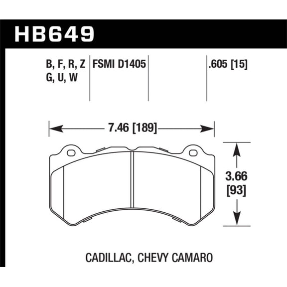Hawk 12-16 Chevrolet Camaro ZL1 HP+ Front Brake Pads Fits select: 2015 DODGE CHARGER SE, 2018 CHEVROLET CAMARO SS