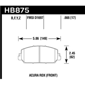 Hawk 14-17 Acura RDX/RLX Performance Ceramic Street Front Brake Pads Fits select: 2018-2019 HONDA CIVIC LX, 2019 ACURA ILX