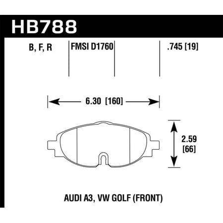 Hawk 15-17 VW Golf / Audi A3/A3 Quattro HPS Street Front Brake Pads Fits select: 2019 VOLKSWAGEN JETTA S, 2015 VOLKSWAGEN GTI