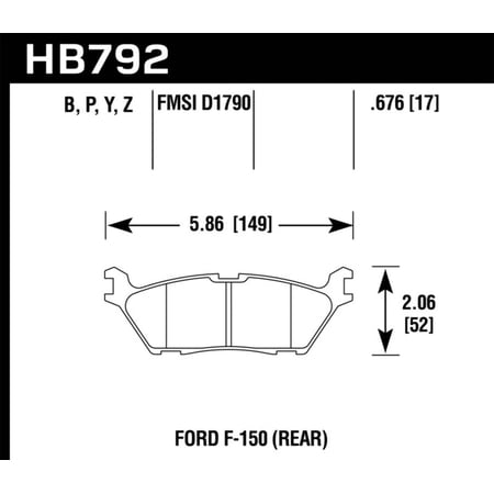 Hawk 15 Ford F-150 Super Duty Rear Brake Pads Fits select: 2015-2016,2017 FORD F150