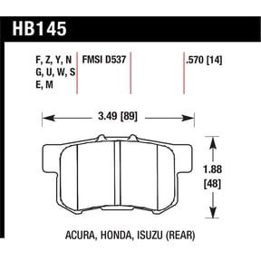 Hawk 1997-1997 Acura CL 2.2 HPS 5.0 Rear Brake Pads