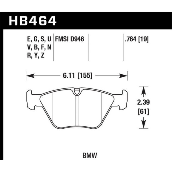 Hawk 2001-2006 BMW 330Ci HPS 5.0 Front Brake Pads