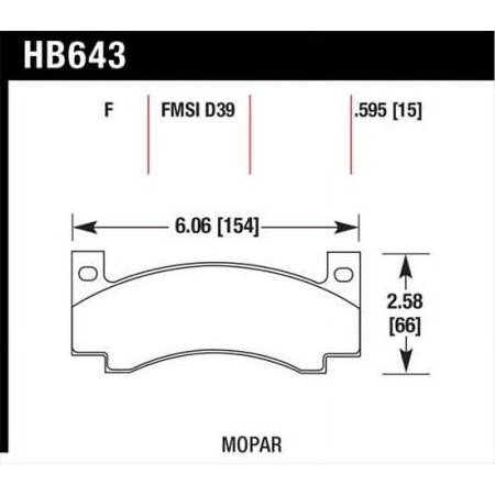 Hawk 70-74 Dodge Challenger/70-77 Charger / 70-74 Plymouth Barracuda HPS Street Rear Brake Pads