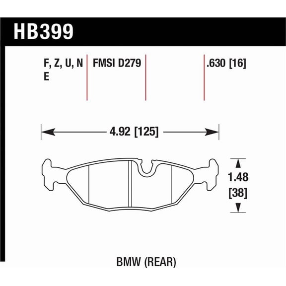 Hawk 84-4/91 BMW 325 (E30) HP+ Street Rear Brake Pads