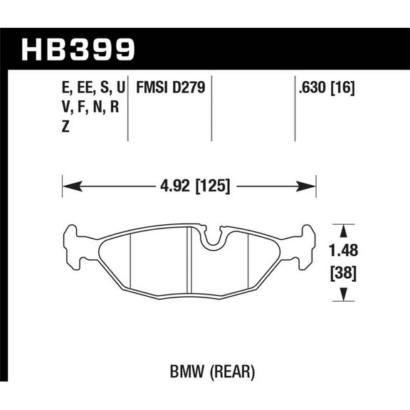 Hawk 84-4/91 BMW 325 (E30) Performance Ceramic Street Rear Brake Pads