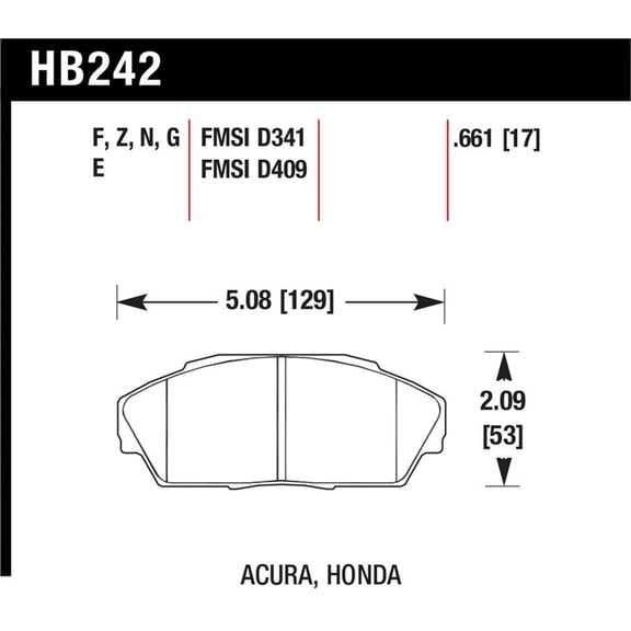 Hawk 86-01 Acura (Various) / 88-93 Honda (Various) DTC-60 Race Front Brake Pads Fits select: 1990-1993 ACURA INTEGRA, 1992-1993 HONDA CIVIC EX/EX-V