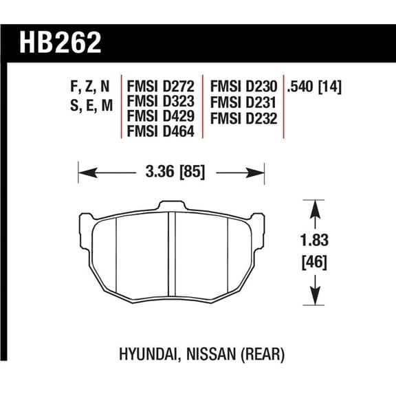 Hawk 89-97 Nissan 240SX SE HPS Street Rear Brake Pads