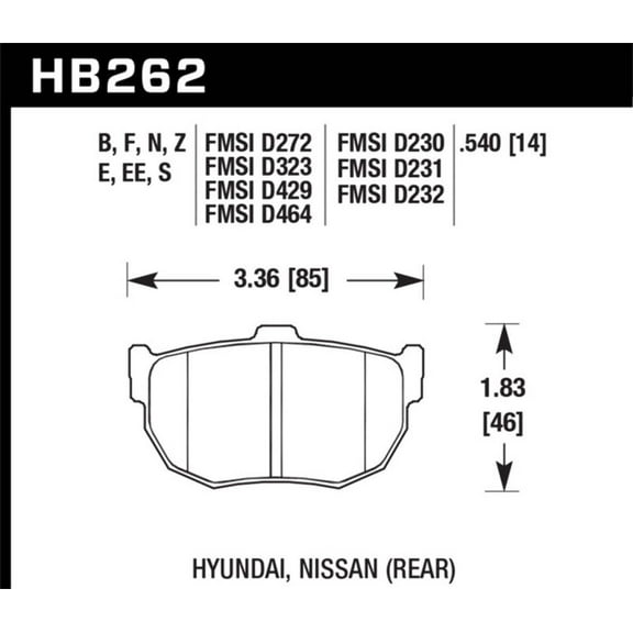 Hawk 89-97 Nissan 240SX SE HPS Street Rear Brake Pads
