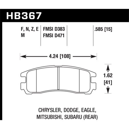 Hawk 91-99 Mitsubishi 3000GT (Excl VR4) / 94-12 Mitsubishi Eclipse Blue 9012 Race Rear Brake Pads Fits select: 2010-2012 MITSUBISHI GALANT, 2006-2009 MITSUBISHI ECLIPSE GS