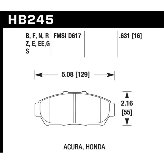 Hawk 94-01 Acura Integra (excl Type R) HP+ Street Front Brake Pads Fits select: 1994-1995 HONDA CIVIC EX, 2000-2001 ACURA INTEGRA LS