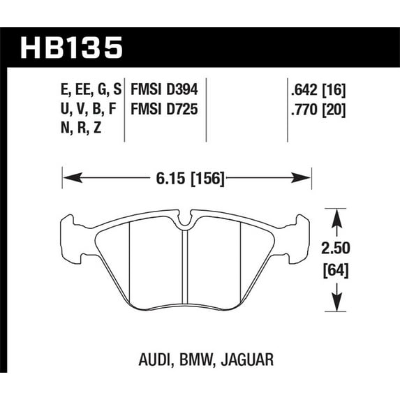 Hawk 95-02 BMW M3 HP+ Street Front Brake Pads Fits select: 1997-2000 BMW 528, 2001-2005 BMW 525