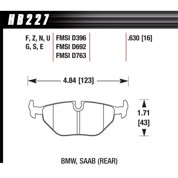 Hawk 95-99 BMW M3 E36 HP+ Street Rear Brake Pads Fits select: 2001-2006 BMW 325, 1996-1997 BMW Z3