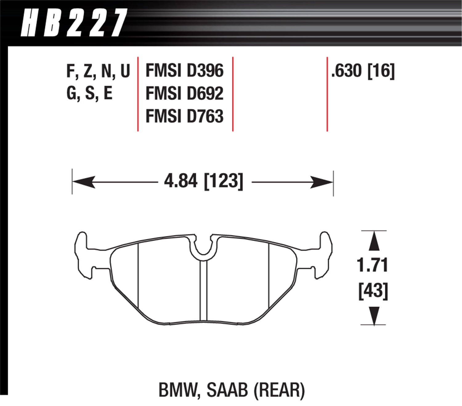 Hawk 95-99 BMW M3 E36 HPS Street Rear Brake Pads Fits select: 2001-2006 BMW 325, 1996-1997 BMW Z3