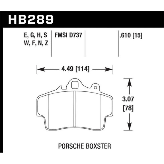 Hawk 97-08 Porsche Boxster DTC-60 Compound Front Brake Pads