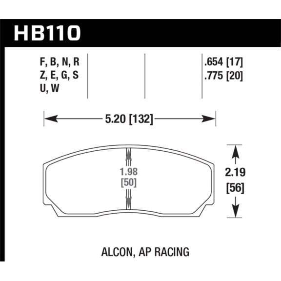 Hawk AP Racing CP3307/CP5040-5S4/(Essex) CP5200 (SC250) Caliper Blue 9012 Race Brake Pads
