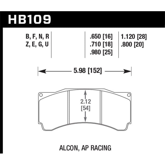 Hawk AP Racing DTC-60 Rear Race Brake Pads