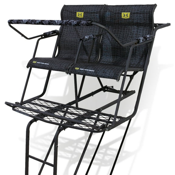 Hawk Big Denali 2 Man Climbing Tree Stand, 18 Foot Deer Hunting Ladderstand