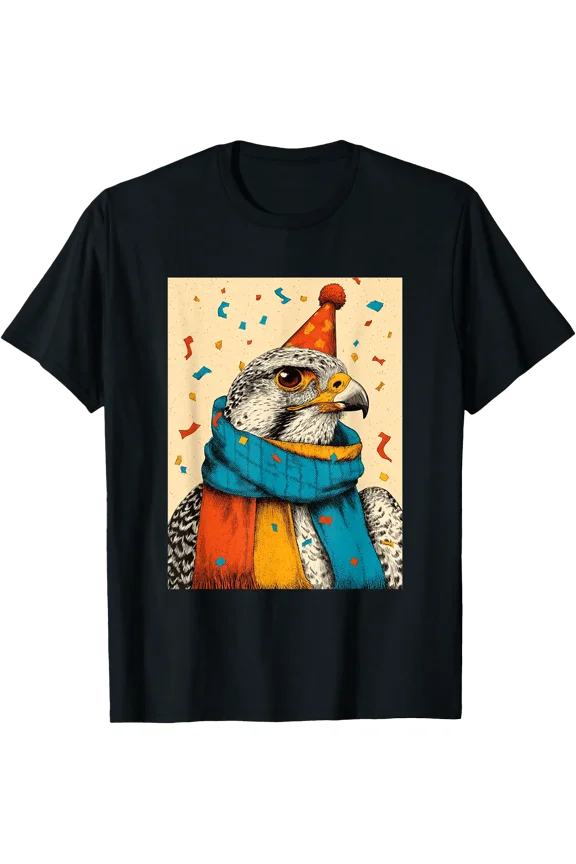 Hawk Birthday Confetti Retro Pop Art T-Shirt